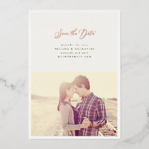 Real Foil Script Wedding Save The Date Foil Invita