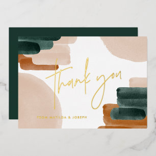 real foil terracotta baby shower thank you  holiday card