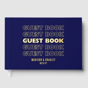 Real Foil Trendy Modern Typography Wedding Guest Book