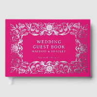 Real Foil Vintage Floral Pink Silver Wedding