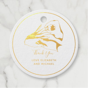 Real FOIL Wedding Couple Thank You Favour Gift Tags