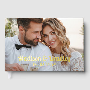 Real Foil Wedding Photo Personalised Names Guest Book