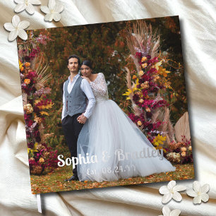 Real Foil Wedding Photo Personalised Names Guest Book