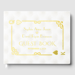 Real Foil White Casino Las Vegas Poker Wedding Guest Book