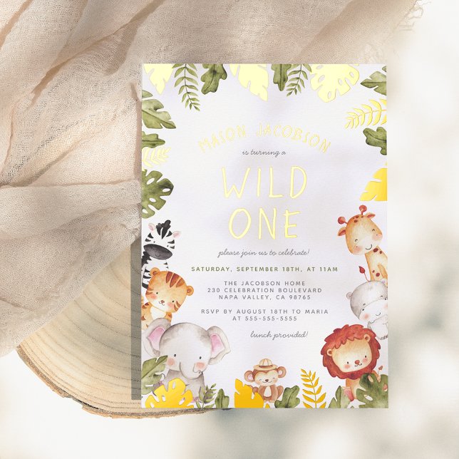 Real Foil | Wild One Safari Boy Birthday Party (Creator Uploaded)