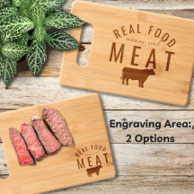 Real Food Means Real Meat Bamboo Etched