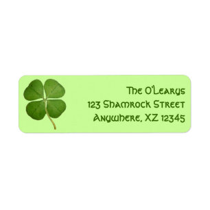 Real Four Leaf Clover Return Address Label