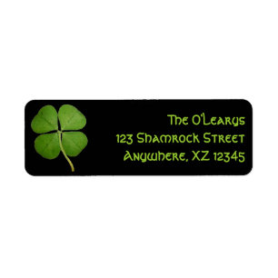 Real Four Leaf Clover Return Address Label