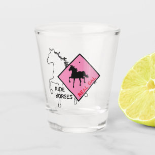 Real Gal Ride Horses & Black Horse Party / Rodeo Shot Glass