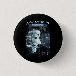 Real Gamers are Protected  3 Cm Round Badge
