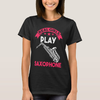 Real girl saxophone play T-Shirt