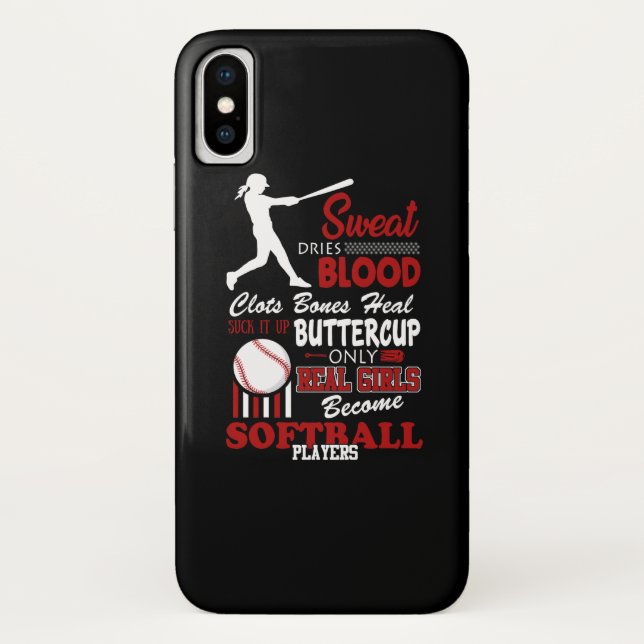 Real Girls Become Softball Players Gift Case-Mate iPhone Case (Back)