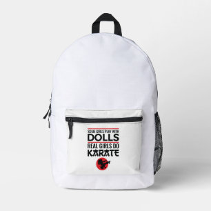 Real Girls Do Karate Cute Women Martial Arts Printed Backpack