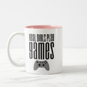 Real Girls Play Games Two-Tone Coffee Mug