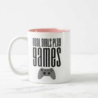 Real Girls Play Games Two-Tone Coffee Mug