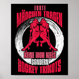 Real Girls Playing Hockey Player Women's Field Hoc Poster