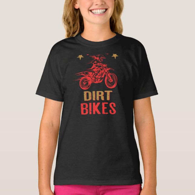 Real Girls Ride Dirt Bikes graphic Funny Gift T-Shirt (Front)
