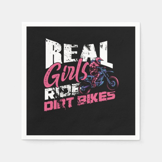 Real Girls Ride Dirt Bikes Motorcycle Motocross Gi Napkin (Front)