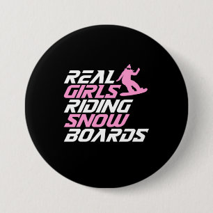 Real Girls Riding Snowboards 7.5 Cm Round Badge