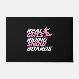 Real Girls Riding Snowboards Doormat