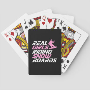 Real Girls Riding Snowboards Playing Cards