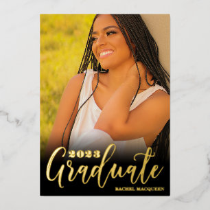 Real Gold Black Three Photo Graduation Party