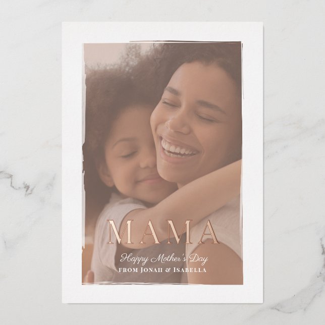 Real Gold Foil and Photo Mama Mother's Day Card (Front)