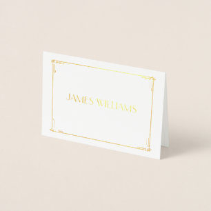 Real Gold Foil Art Deco Wedding Place Setting Card