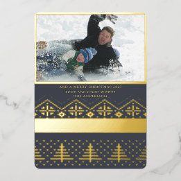 Real GOLD Foil Christmas Sweater Photo Holiday Card