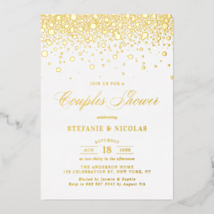 Real Gold Foil Confetti Dots Couples Shower