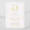 Real Gold Foil Crest Monogram Wedding