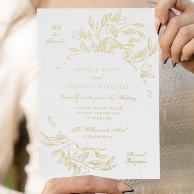 Real Gold Foil Floral Hand Drawn Elegant Wedding (Creator Uploaded)