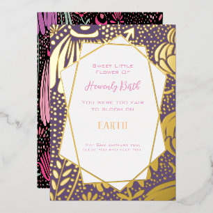 Real Gold Foil Floral Sympathy Miscarriage Holiday Card