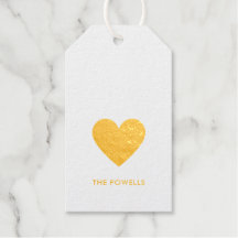 Real Gold Foil Heart Elegant Modern Minimalist