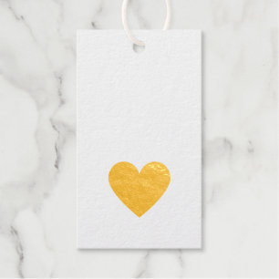 Real Gold Foil Heart Modern Minimal Elegant Simple Gift Tags