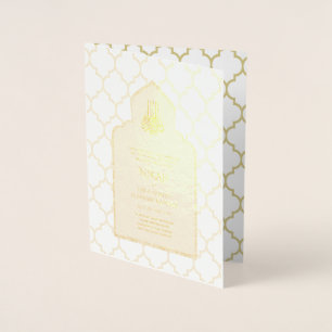 REAL Gold Foil Islamic Wedding Invitation NIKAH