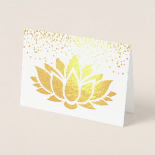 REAL gold foil lotus flower design Card