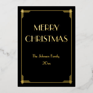Real Gold Foil Merry Christmas Holiday Card