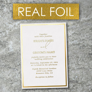 Real Gold Foil Modern White & Gold Wedding