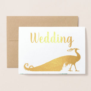 Real Gold Foil Peacock Wedding Invitations