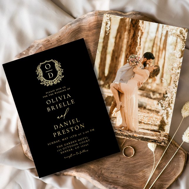 Real Gold Foil Photo Crest Monogram Wedding (Creator Uploaded)