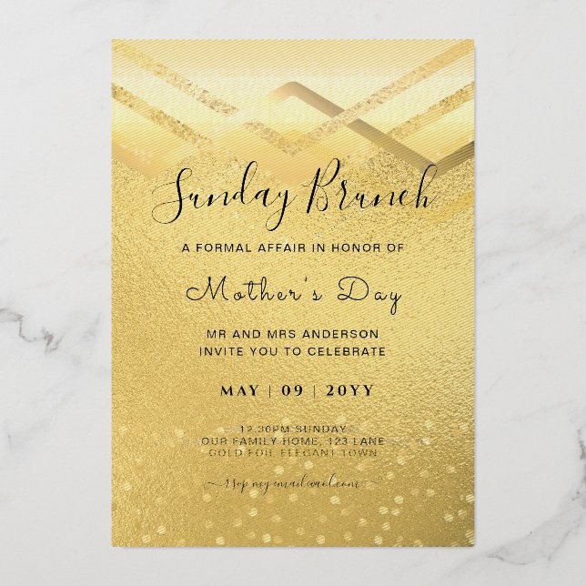 REAL GOLD FOIL Sunday Mother's Day Bruch (Front)