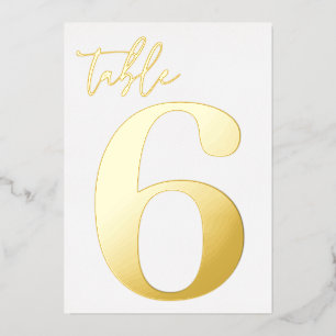 Real Gold Foil Table Number