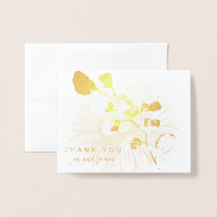 Real Gold Foil THANK YOU Floral Personalised Foil Card
