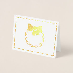 Real Gold Foil Wreath Card