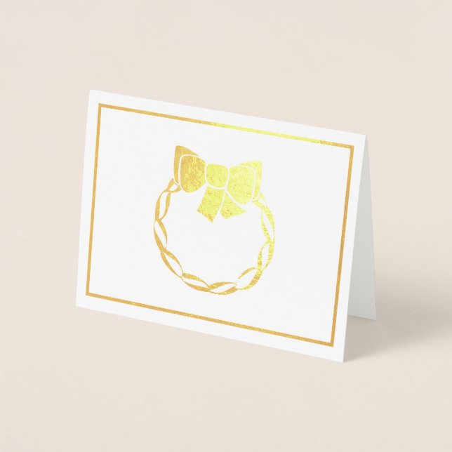 Real Gold Foil Wreath Card (Front)