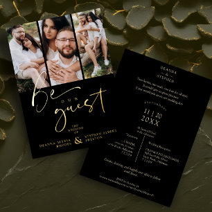 Real Golden Be our Guest Collage Wedding 3 Photos