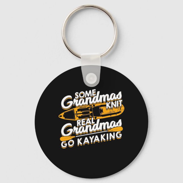 Real Grandmas Go Kayaking Key Ring (Front)