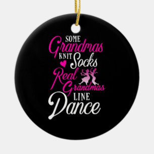 Real Grandmas Line Dance Country Dancing Ceramic Ornament