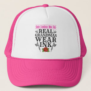 Real Grandmas Wear Ink Tattoo Tattooed Grandmother Trucker Hat
